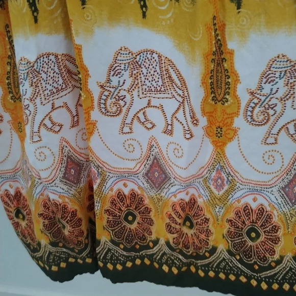 Indian Inspired Olive Green Halter Midi  Dress, M/L - Picture 4 of 5